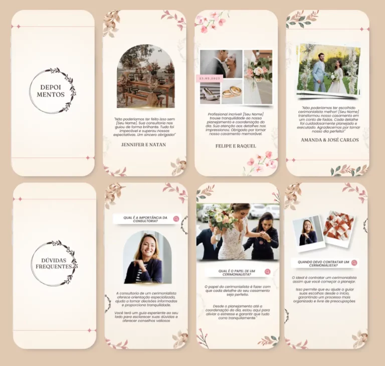 Pack Canva Cerimonialista de Casamento posts para Instagram 4