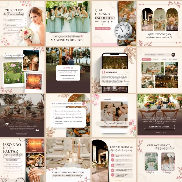 Pack Canva Cerimonialista de Casamento posts para Instagram 8