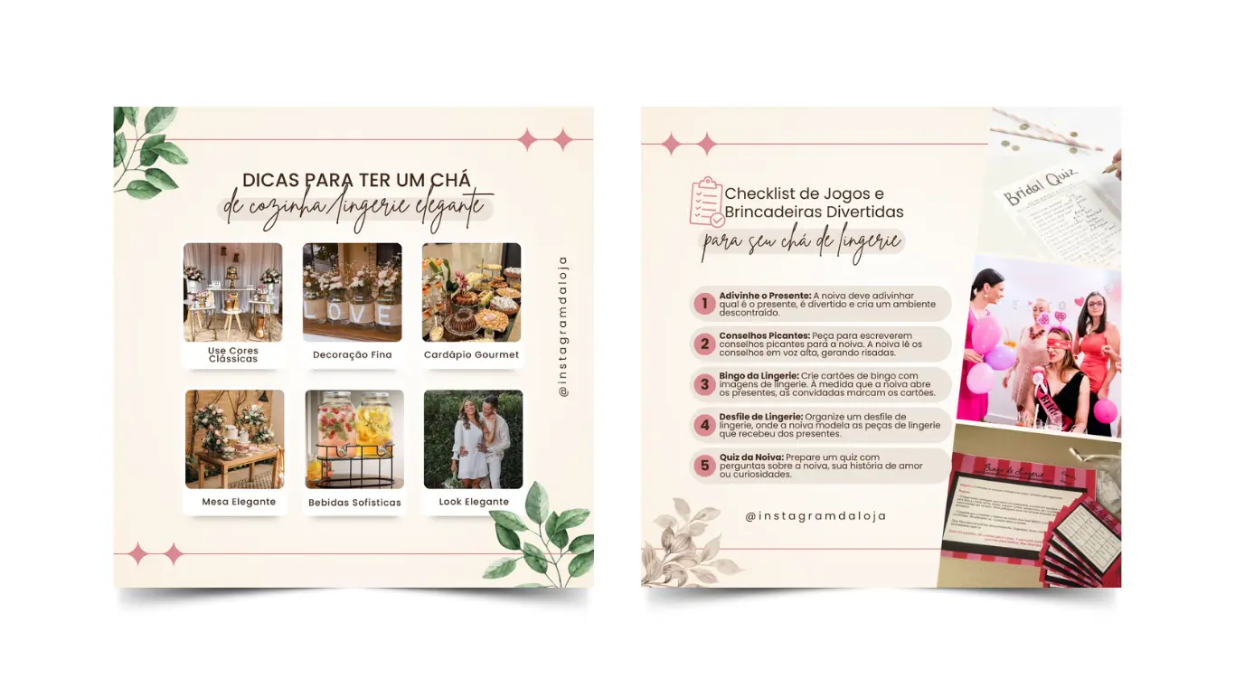 Pack Canva decoradora de festas e eventos posts prontos para Instagram 2