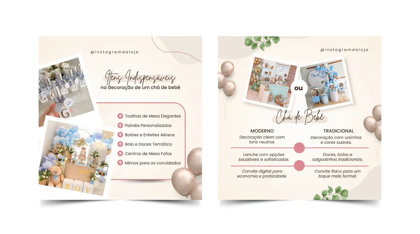 Pack Canva decoradora de festas e eventos posts prontos para Instagram 3