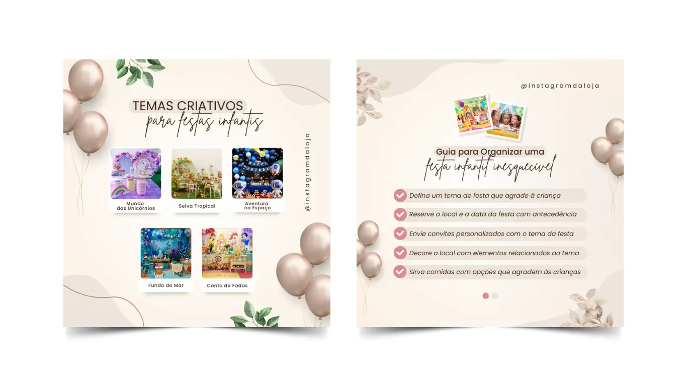 Pack Canva decoradora de festas e eventos posts prontos para Instagram 6