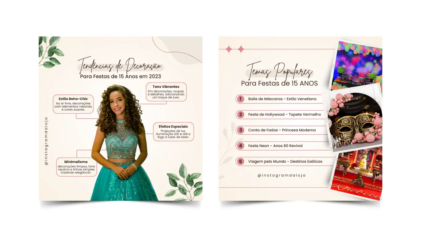 Pack Canva decoradora de festas e eventos posts prontos para Instagram 7