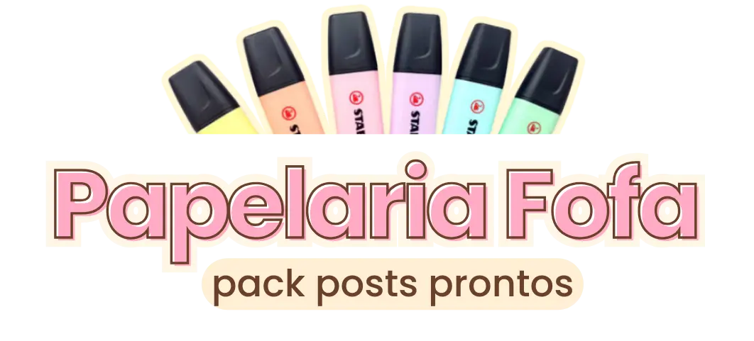 Pack Canva posts prontos para papelaria fofa artigos material escolar 6