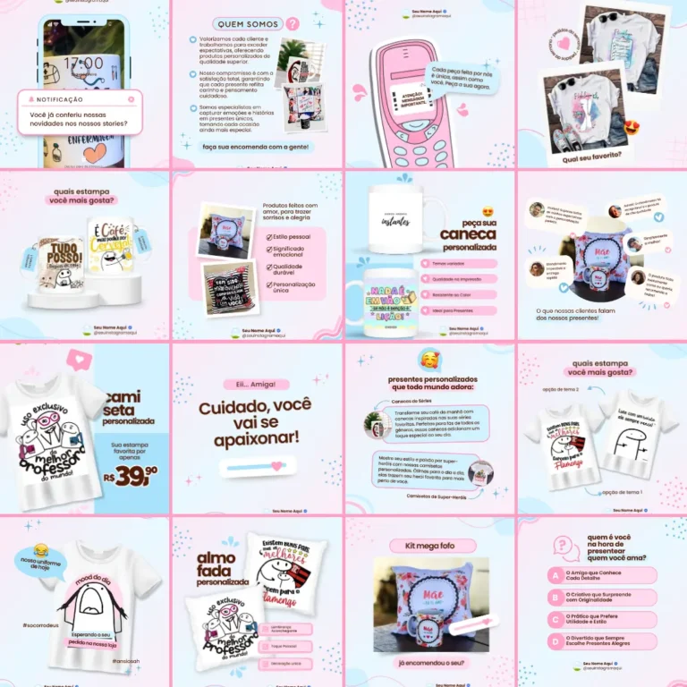 pack canva presentes personalizados posts prontos para presentes personalizados instagram canva 1