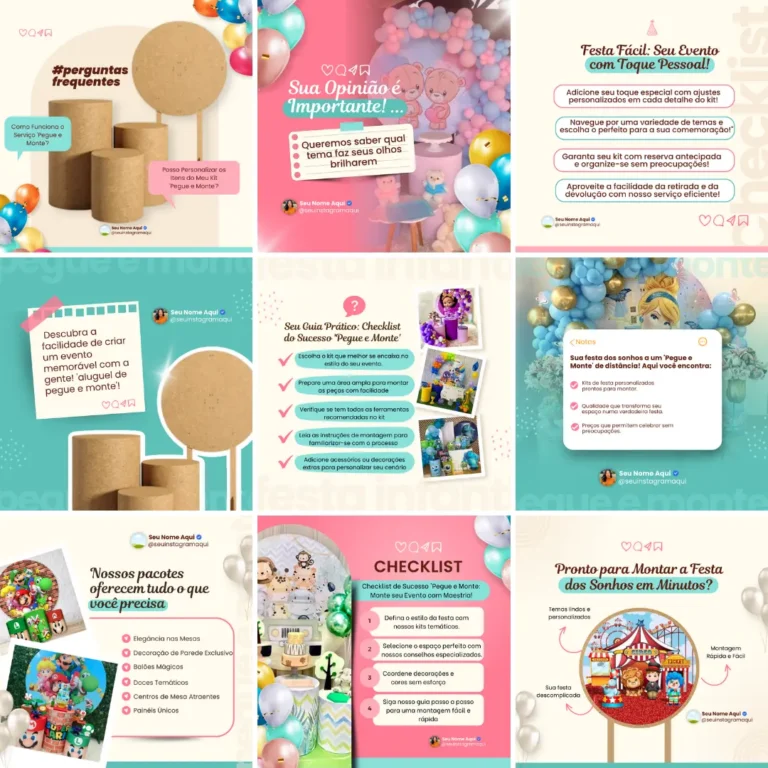 Pack Canva posts pegue e monte Instagram 4