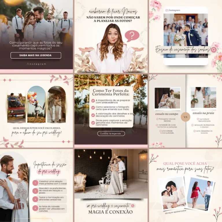 Pack Canva social media posts Canva Instagram fotografo de casamento 3