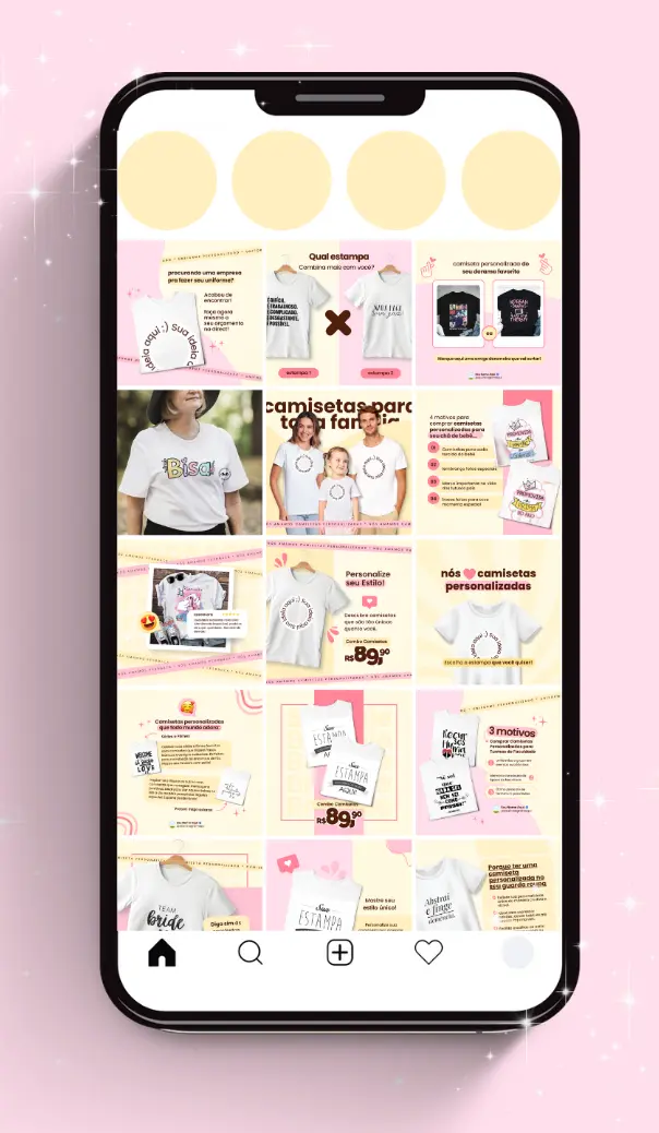 divulgação e página de vendas posts pronto para camisetas personalizadas pack canva sublimação 2